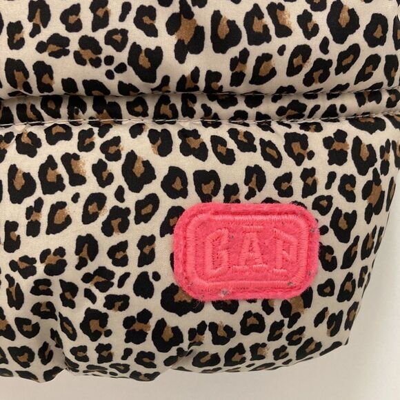 GAP Leopard Print Pink Accented Toddler Puffer Vest Size 2T - Picture 3 of 8